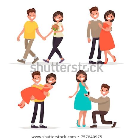 450x470 Set Of A Loving Couple Man And Woman Walk, A Declaration Of Love