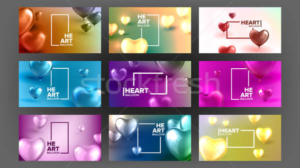 600x337 Declaration Of Love Fashionable Postcard Vector Vector