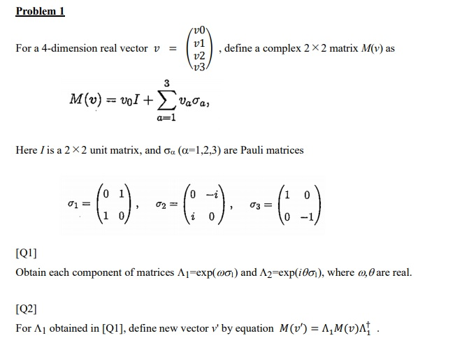 681x494 Problem V0 For A Dimension Real Vector U Def
