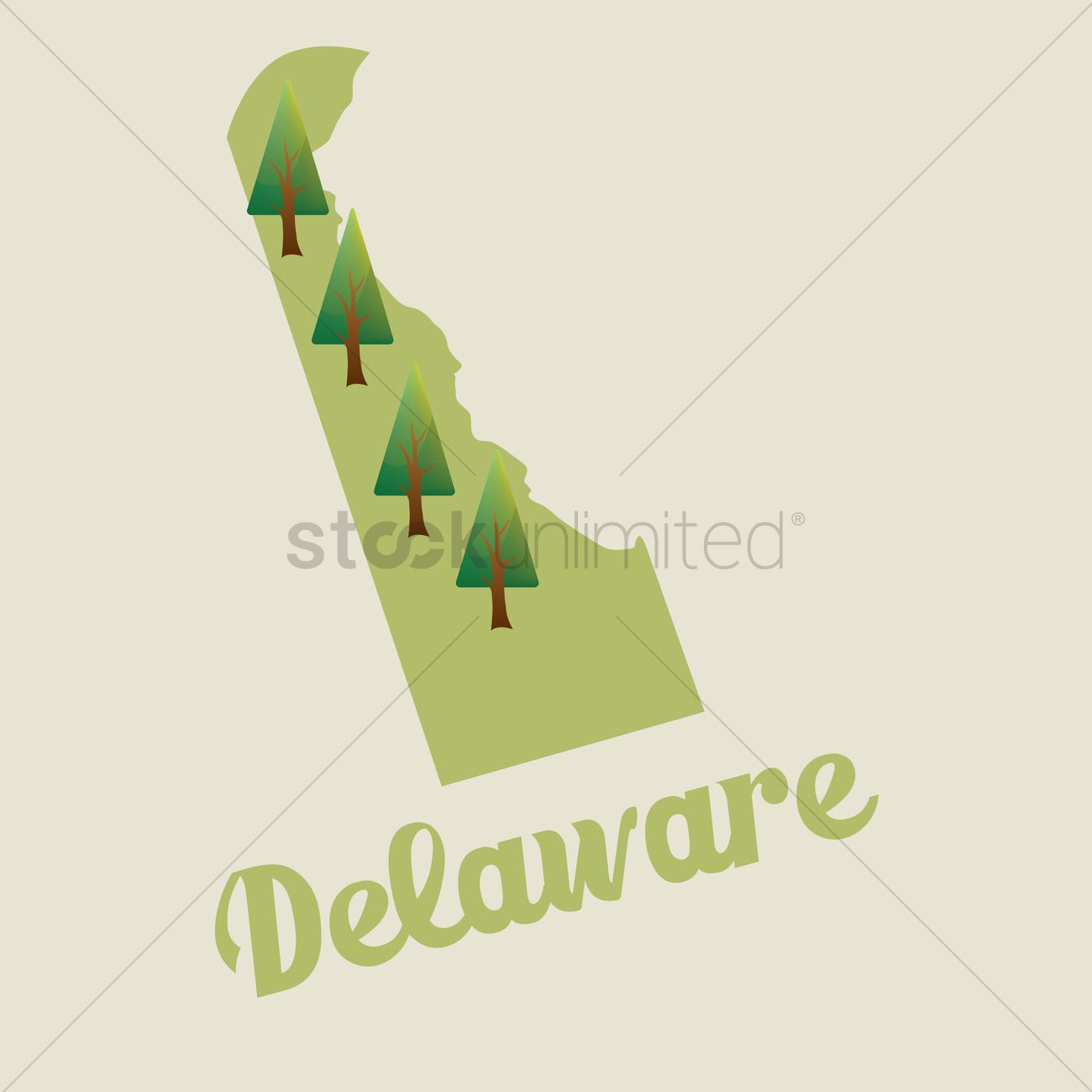 Delaware Map With Nature Icon Vector Image 1300x1300 Delaware Map With Nature Icon Vector Image