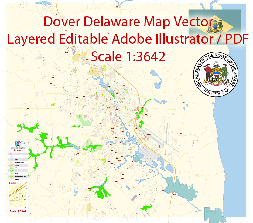 Dover Map Vector Delaware Exact City Plan Detailed Street Map 833x735 Dover Map Vector Delaware Exact City Plan Detailed Street Map