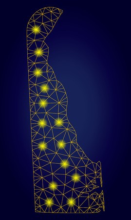 Yellow Mesh Vector Delaware State Map With Glow Effect On A Dark 269x450 Yellow Mesh Vector Delaware State Map With Glow Effect On A Dark