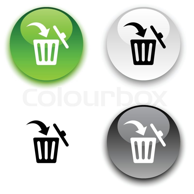 800x800 Delete Glossy Round Vector Buttons Stock Vector Colourbox