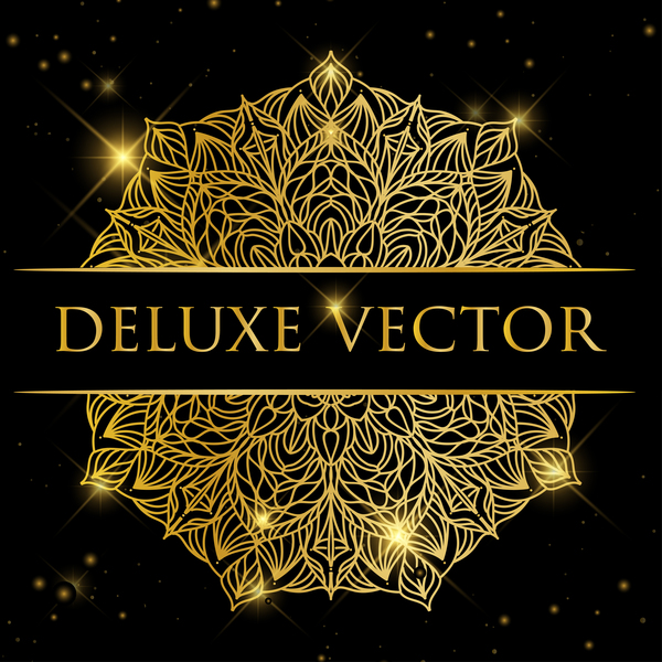 600x600 Deluxe Golden Ornament Illustration Vector Material Free Download