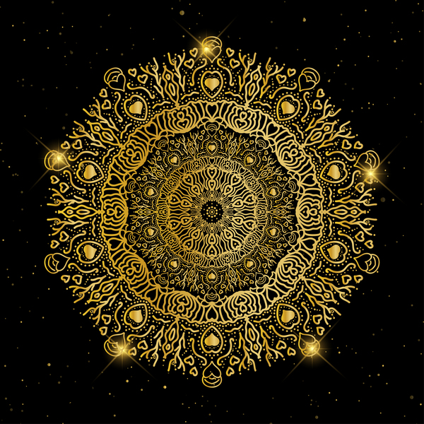 600x600 Deluxe Golden Ornament Illustration Vector Material Free Download