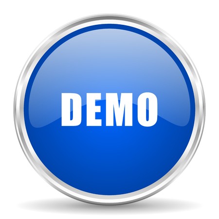 450x450 Demo Blue Glossy Vector Icon Chrome Border Round Web Button