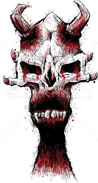 322x600 Demon Skull Vector Illustration Brett Lamb