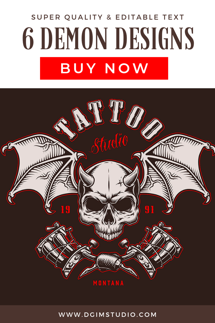 735x1102 Demons Emblems Collection Graphic Design Vector Logo Design