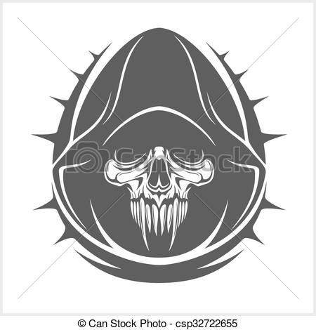450x470 Vector Demon Skull Isolated On White Background
