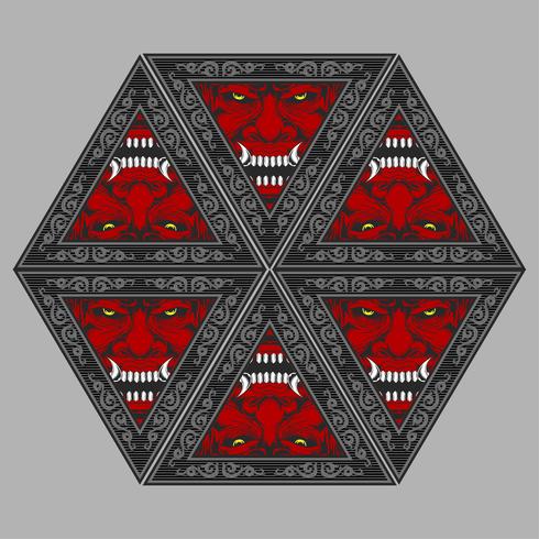 490x490 Demon Devil Mascot Head Vector Illu