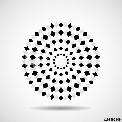 500x500 Abstract Circular Halftone Square Form Vector Design Element