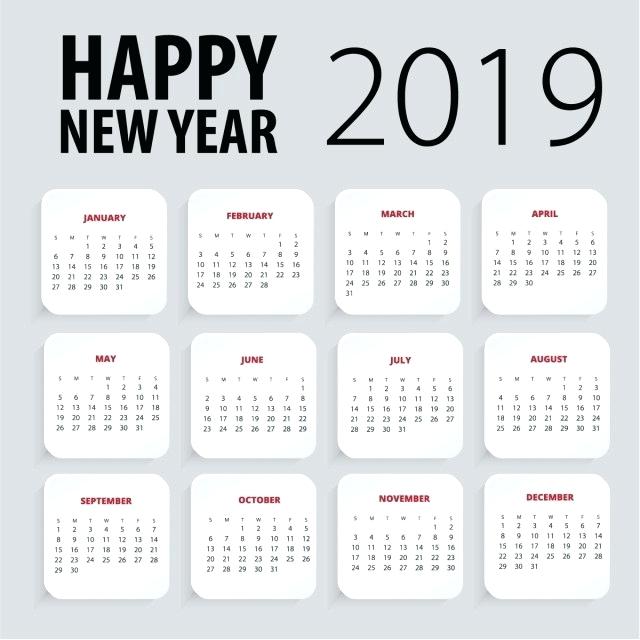 640x640 Happy New Year Calendar Template Design And Vector
