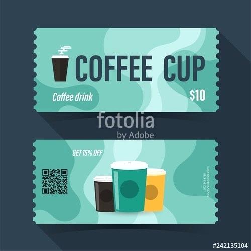 500x500 Coffee Cup Coupon Ticket Card Smoke Element Template For Graphics