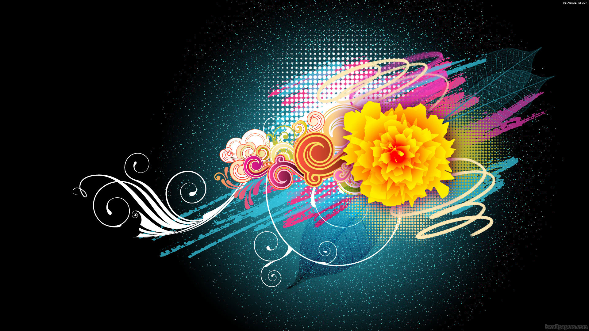 1920x1080 Flower Vector Designs