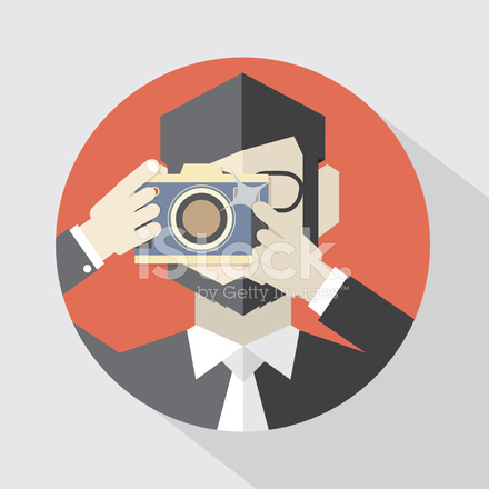 440x440 Modern Flat Design Camera Man Vector Illustration Stock Vector