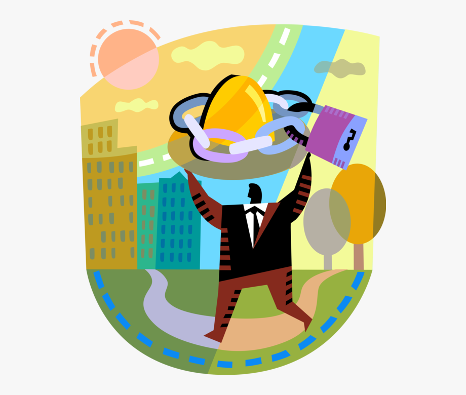 920x780 Vector Illustration Of Businessman Locks In Investment