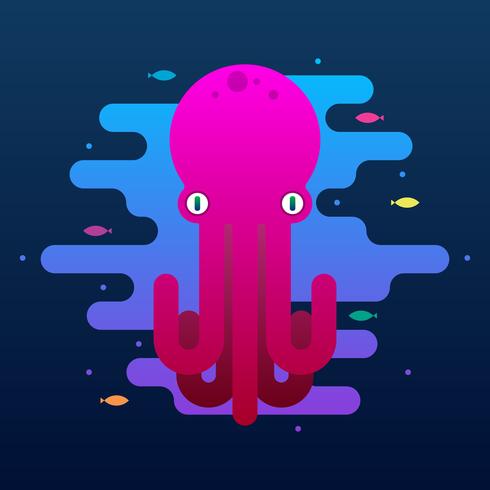 490x490 Cute Octopus Cartoon Vector Illustration