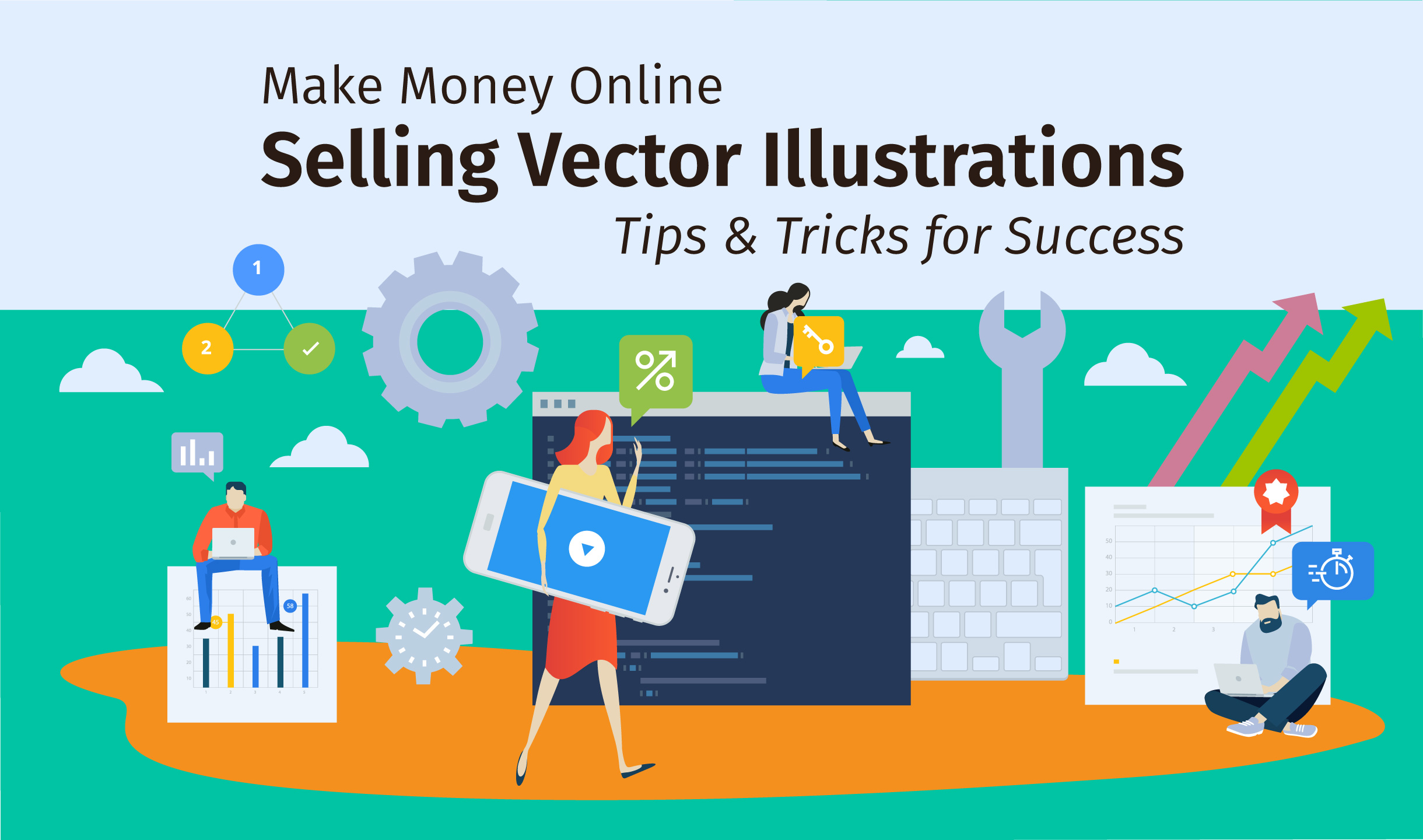2440x1440 Make Money Online Selling Vector Illustrations Tips Tricks