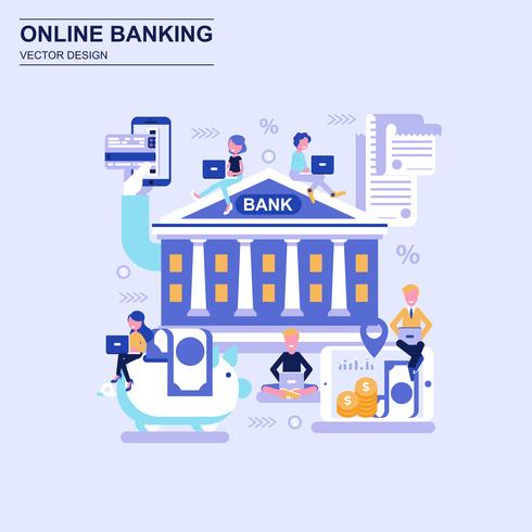490x490 Online Banking Flat Design Concept