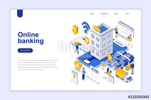 500x334 Online Banking Modern Flat Design Isometric Concept Electronic