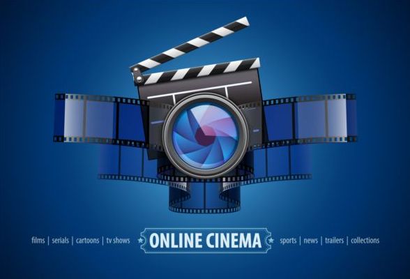 588x400 Online Cinema Background Design Vector Free Download