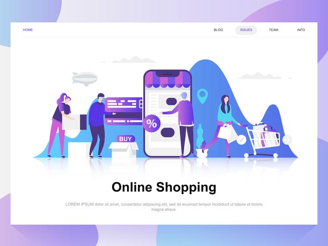 653x490 Online Shopping Modern Flat Design Concept