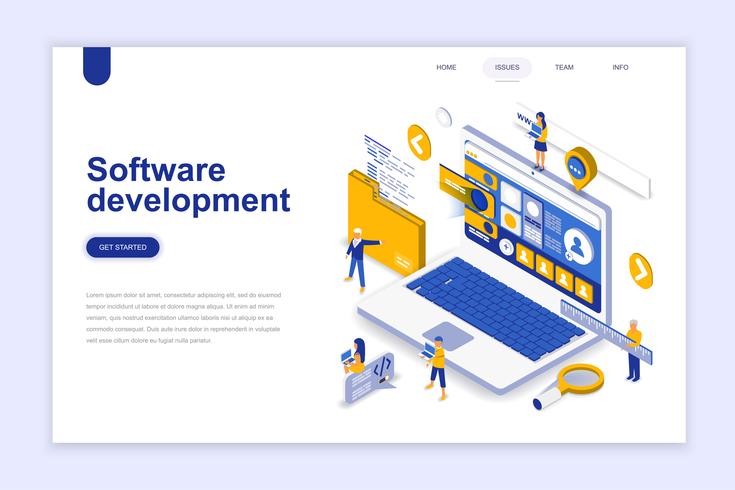 735x490 Software Development Modern Flat Design Isometric Concept