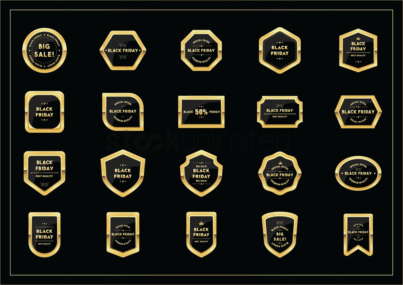 1300x919 Collection Of Black Friday Sale Designs Vector Image