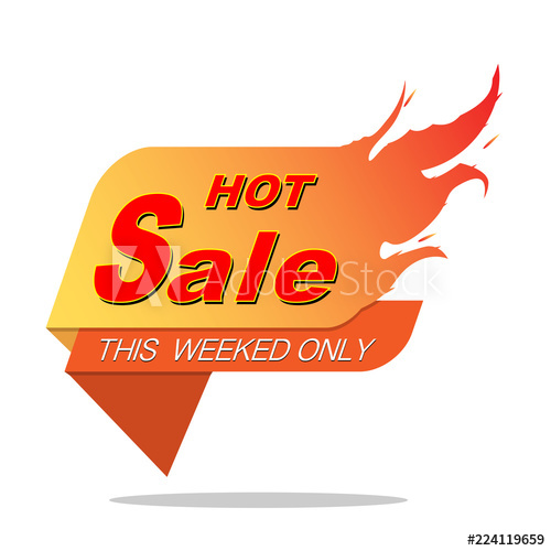 500x500 Hot Sale Price Offer Deal Vector Designs With Flame Vector