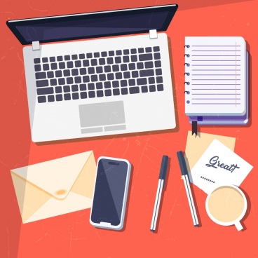 368x368 Flat Work Desk Free Vector Download