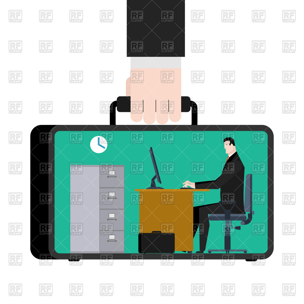 1200x1200 Office In Case Concept Vector Image Of Business, Finance