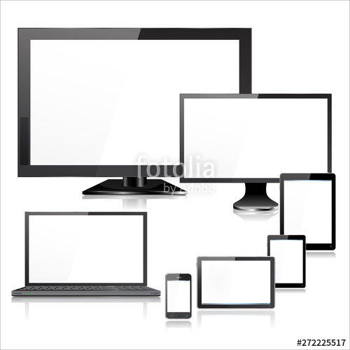 500x500 Realistic Mobile Computer Devices Laptop Monitor Screen Smartphone