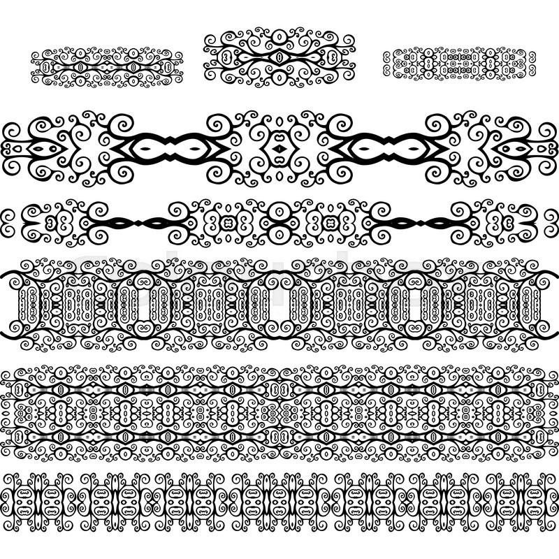 800x800 Ornamental Hand Drawn Borders, Stock Vector Colourbox