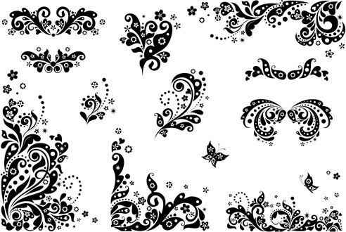 492x330 Vector Black Floral Dingbats Free Vector Download