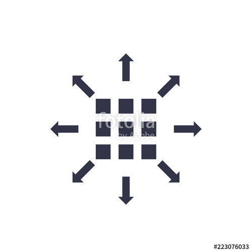 500x500 Distribution Icon, Sign On White Stock Image And Royalty Free