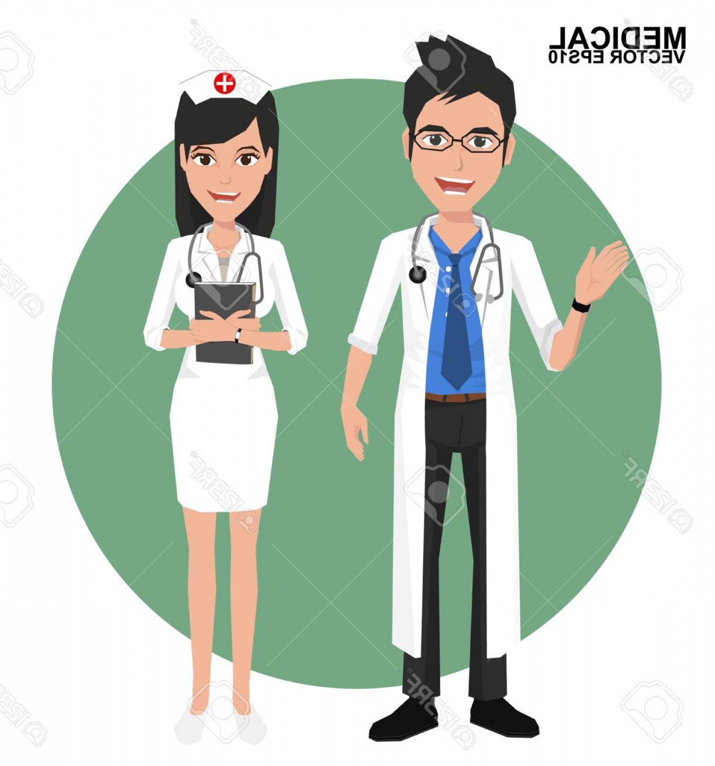 Photostock Vector Doctor And Nurse Vector Illustration 1456x1560 Photostock Vector Doctor And Nurse Vector Illustration