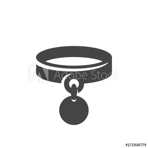 500x500 Dog Collar Icon Vector Logo On White Background