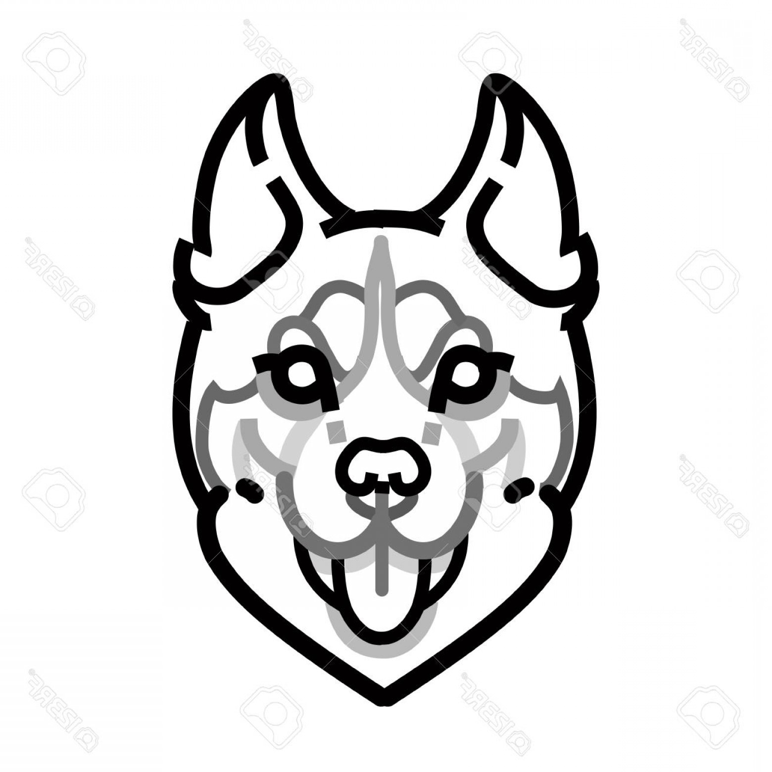 1560x1560 Photostock Vector Dog S Head Vector Symbol Vector Outline Icons