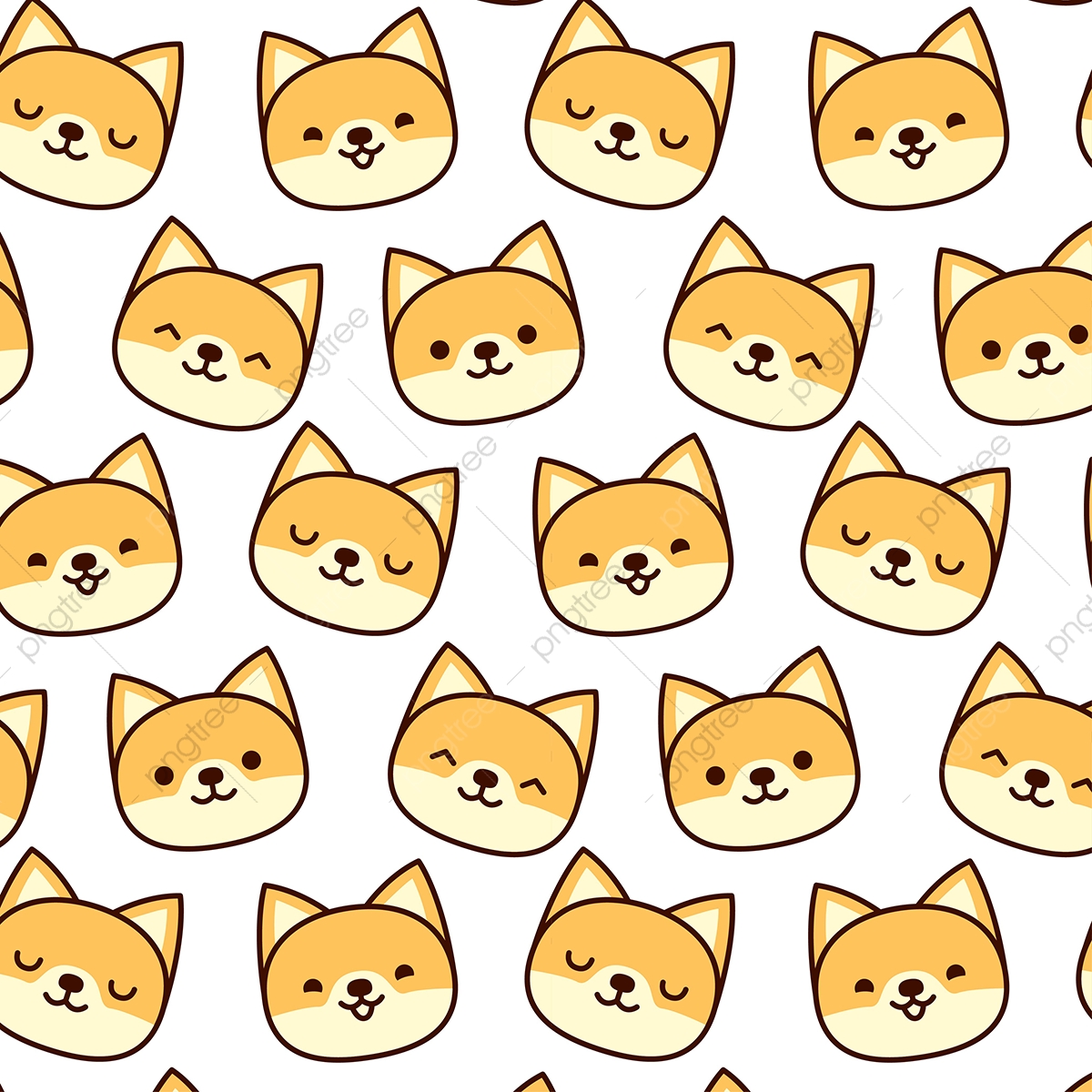 1200x1200 Cute Baby Dog Face Pattern Vector, Dog, Pattern, Cute Png