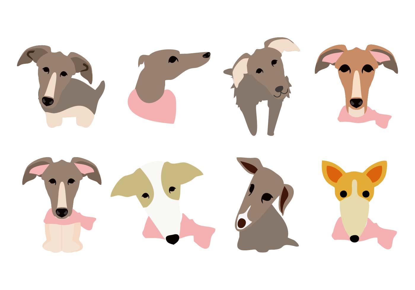1400x980 Dog Face Free Vector Art