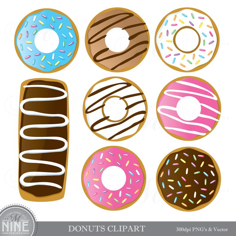 794x794 Donuts Clip Art Donut Clipart Downloads Donut Party Donut Etsy