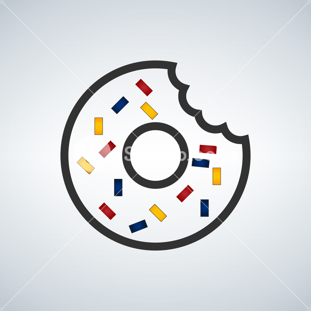 1000x1000 Vector Donut Icon Sugar Illustration, With Topping Donut