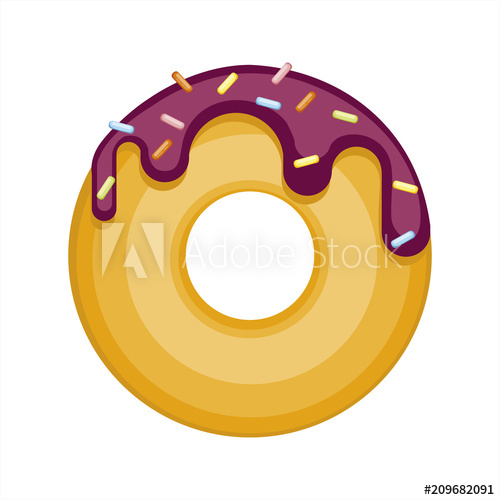 500x500 Colorful Donut Isolated On White Background Top View Donut