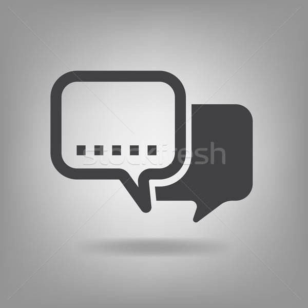 600x600 Vector Double Chat Or Speech Flat Icon Vector Illustration