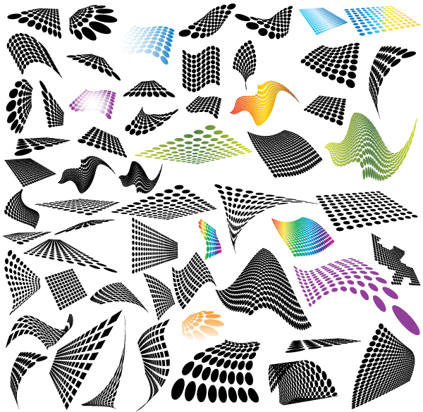 600x585 Abstract Halftone Design Elements Free Vector Download