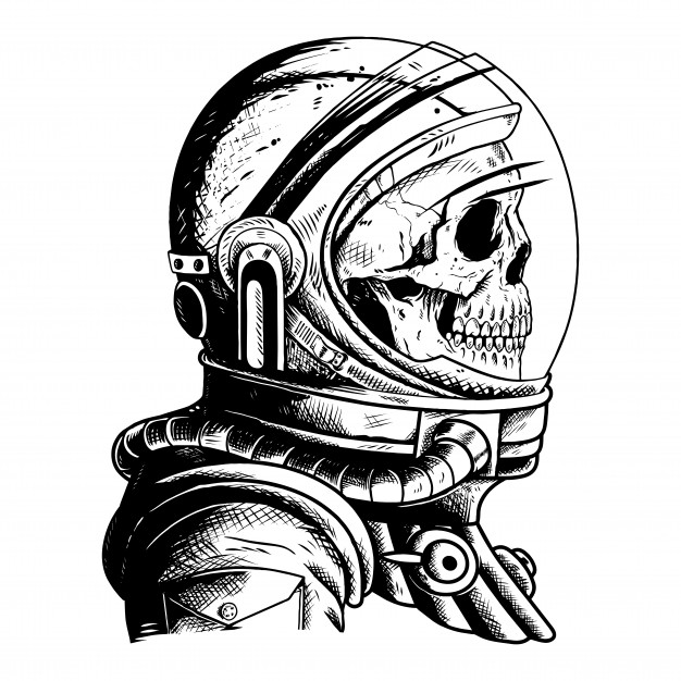 626x626 Astronaut Draw With Heart Vector Free Download