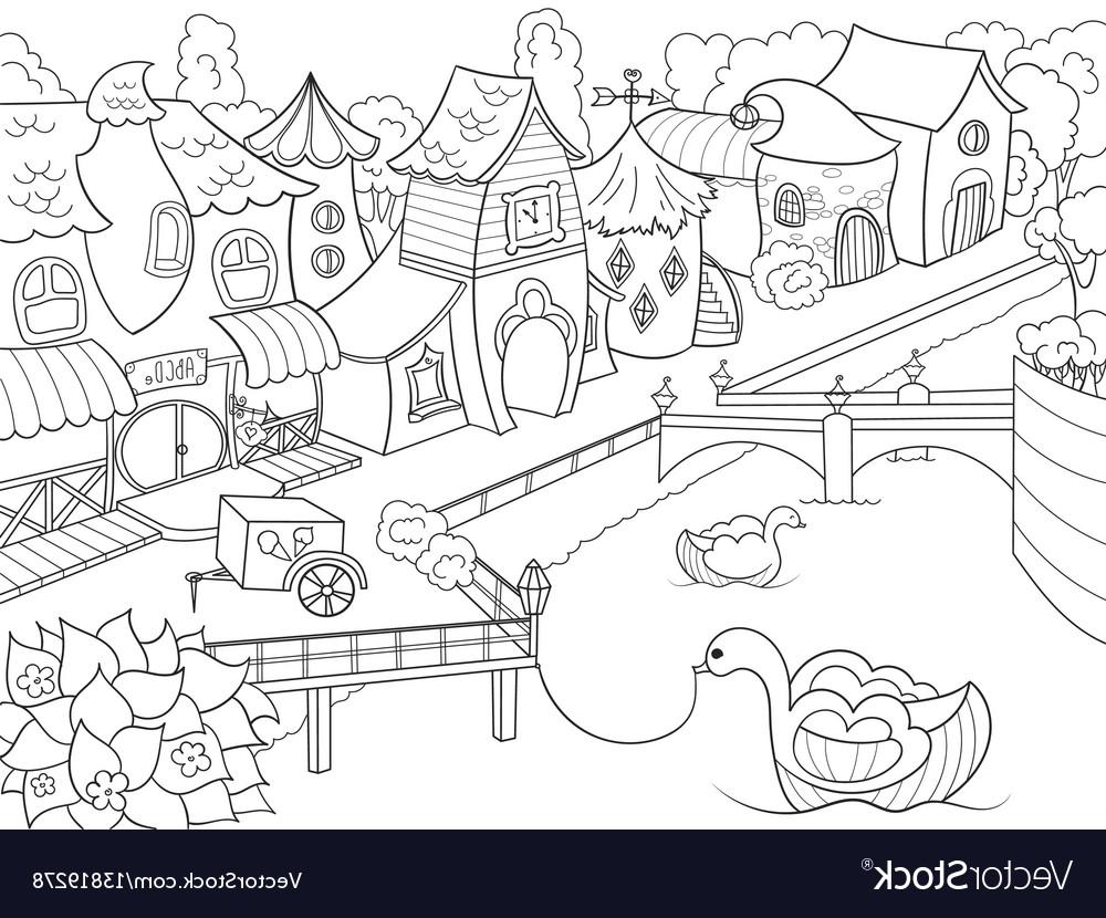 1000x830 Hd Creek Coloring Pages Vector Drawing Vector Images Design