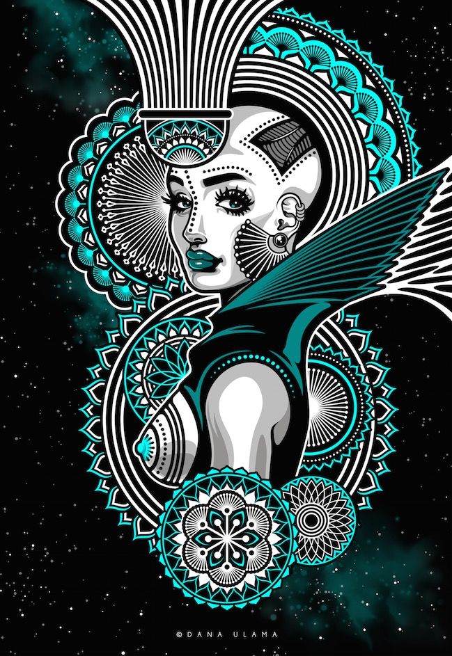 649x943 Turquoise Digital Art Vector Bald Woman Breasts Illustrator