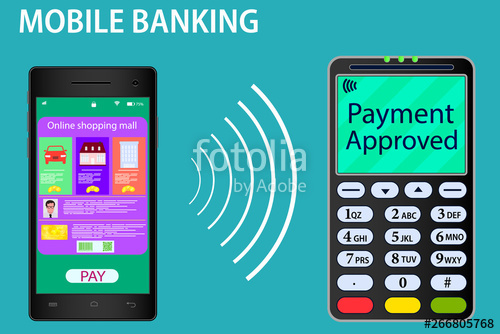 500x334 Vector Drawing On The Topic Online Payments Image Smartphone