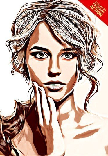 372x537 Vector Painting Photoshop Action